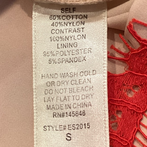 ❤️EVERLY❤️ Anthropologie Red Lace Two Piece Dress (Cropped Top and Skirt) Size S - Picture 10 of 16